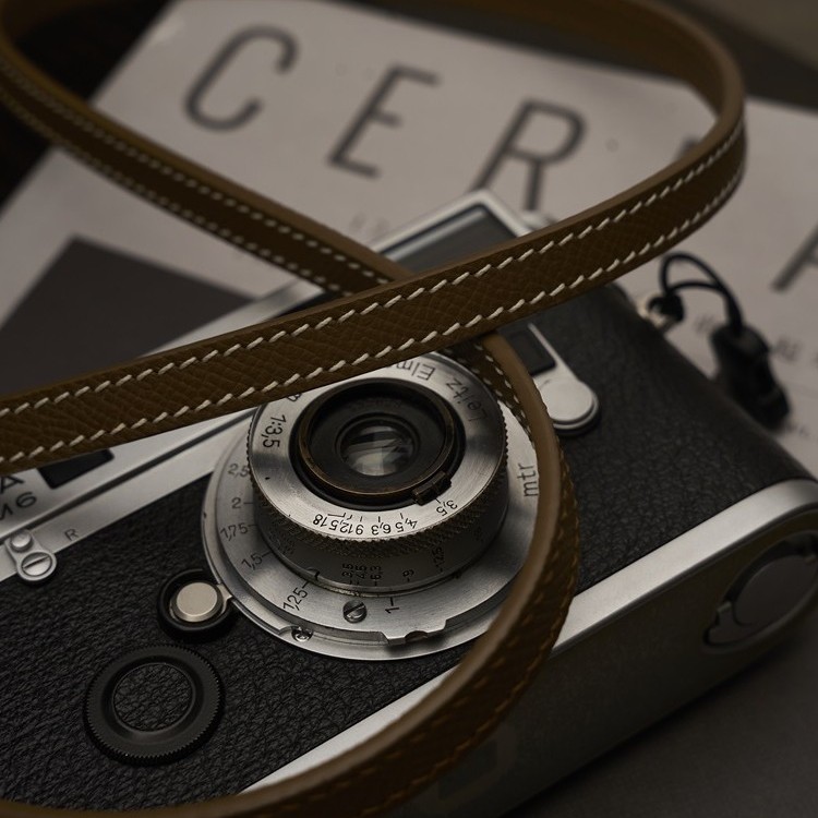 camin相机背带斜挎带手掌纹牛皮