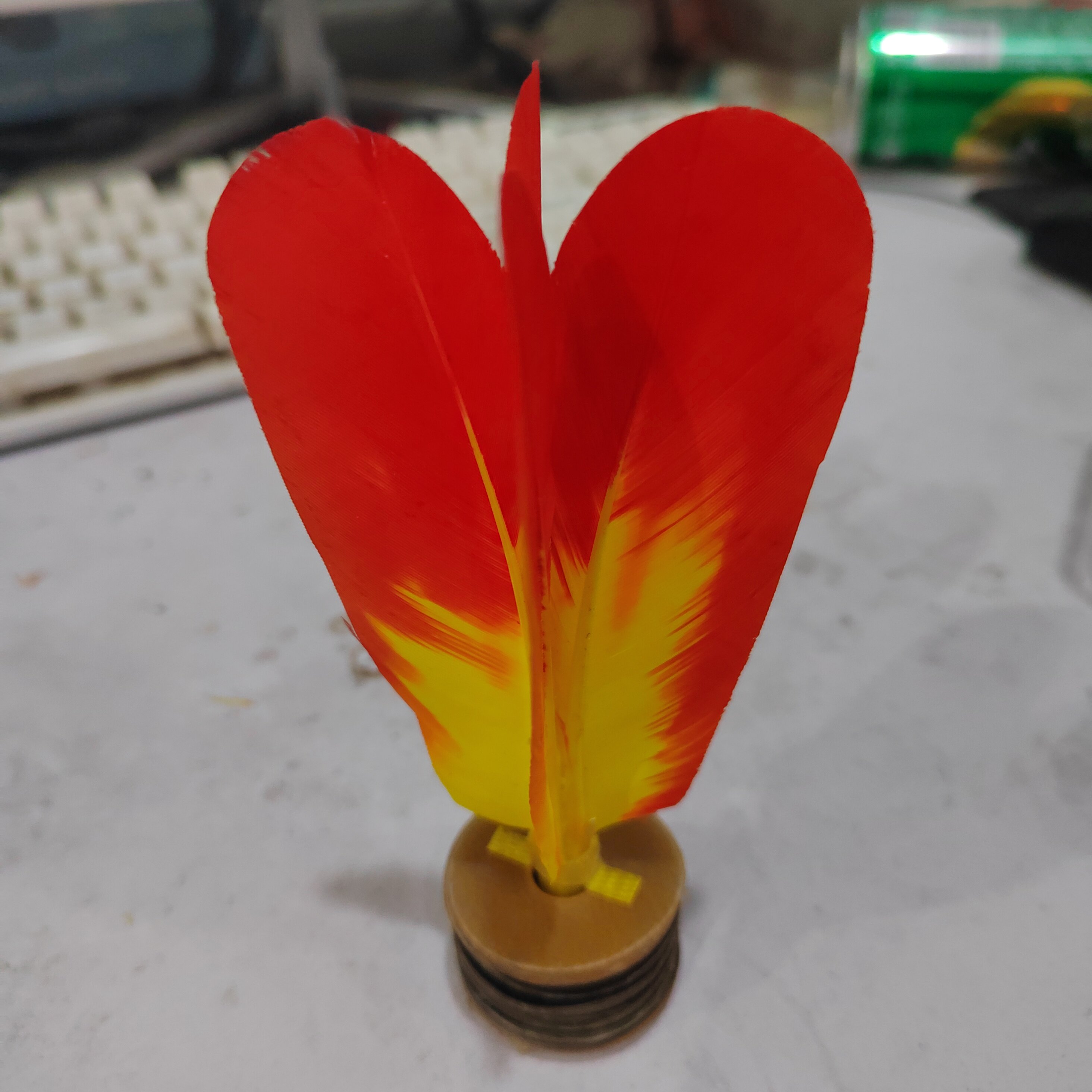 【见羽飞】大鼓皮底羊颈皮垫南派花毽白鸽毛毽子毽球比赛学生健身
