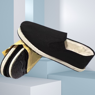 老北京布鞋红军八路军演出鞋男款工作鞋一脚蹬防滑中老年爸爸鞋子