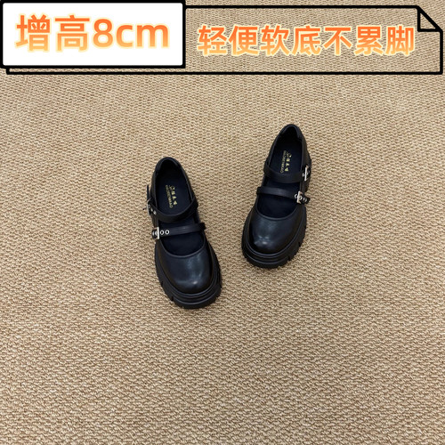 小个子内增高8cm玛丽珍小皮鞋