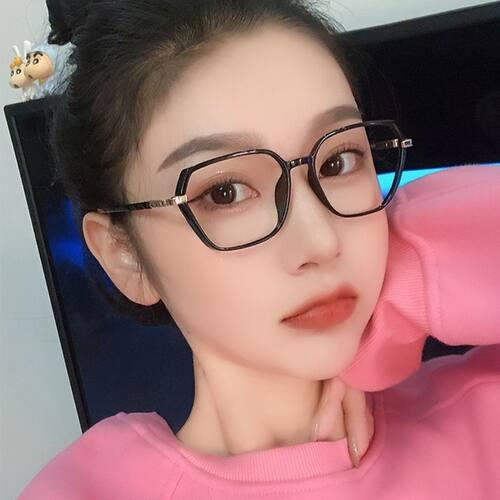 多边形显脸小可配有度数眼镜框