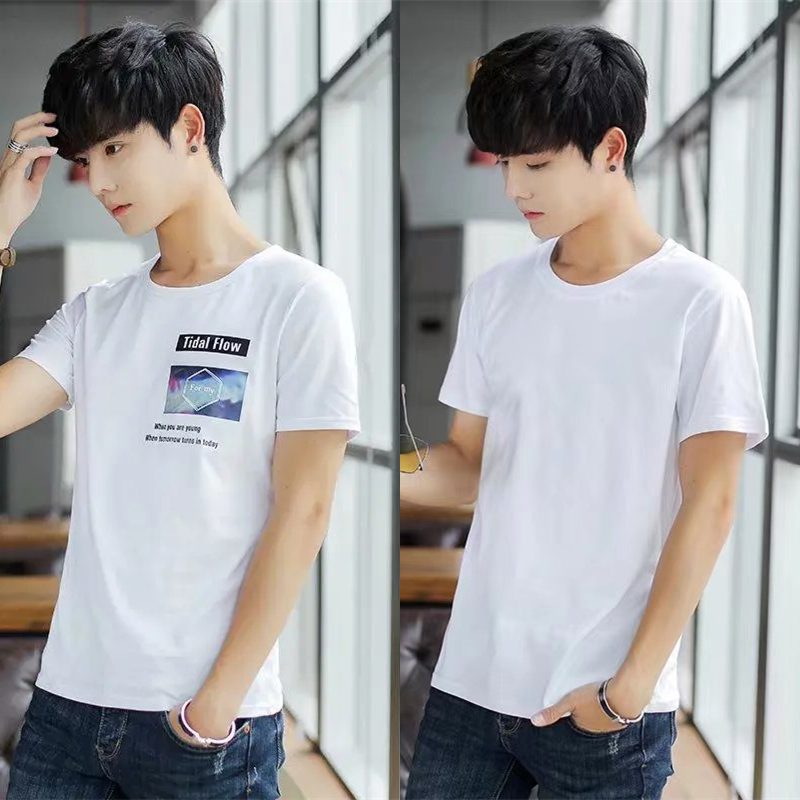纯棉短袖t恤男新款ins男生衣服