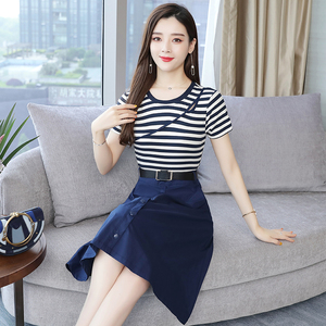 RM10574#针织连衣裙两件套2023年女装韩版百搭洋气减龄夏季套装裙子