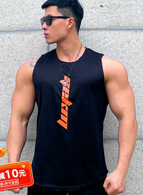 健身无袖背心男夏季速干弹力运动篮球跑步训练坎肩T恤修身衣服潮