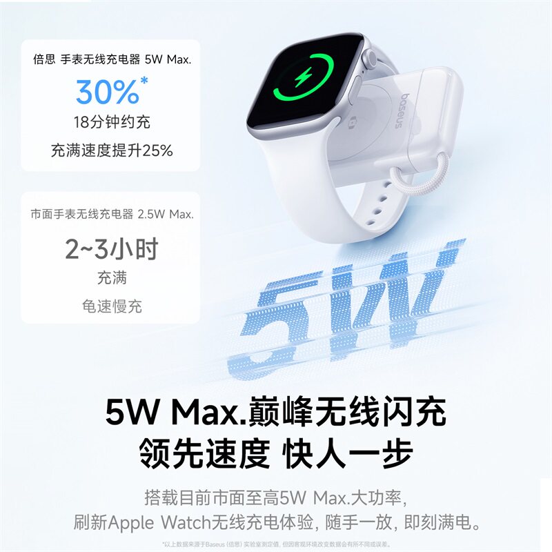 倍思 MagPro 磁吸手表无线充电器适用于苹果Apple Watch充电器便携Type-C