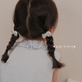 The H韩国儿童发圈蝴蝶结橡皮筋发饰宝宝扎头发银色高弹力皮筋