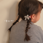 黄小妞秋冬新款 儿童毛线蝴蝶结发绳女童发饰宝宝可爱百搭弹力发圈