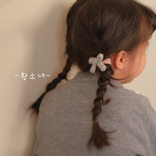 黄小妞儿童毛线蝴蝶结发绳