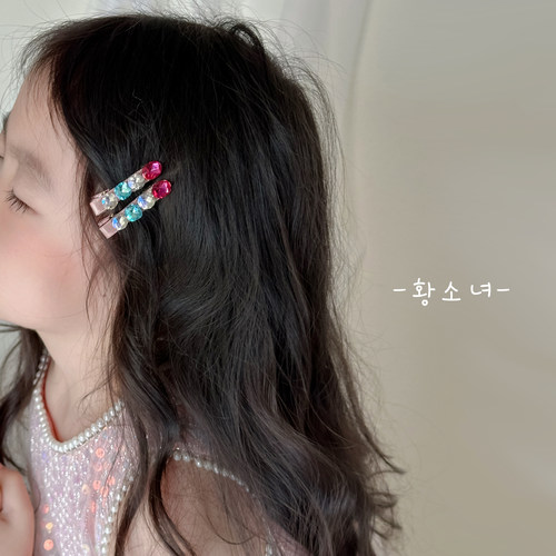 黄小妞甜美可爱水钻女童发夹