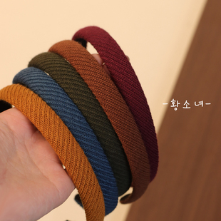 The H小众设计纯色发箍女童秋冬高级感氛围感头箍多色发圈头饰