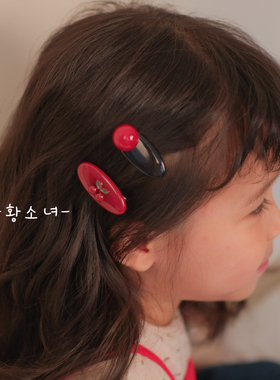 The H儿童可爱樱桃发夹宝宝发卡头饰可爱百搭侧边碎发夹