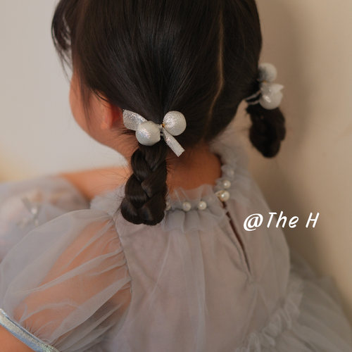 儿童百搭洋气韩系闪闪球球发圈