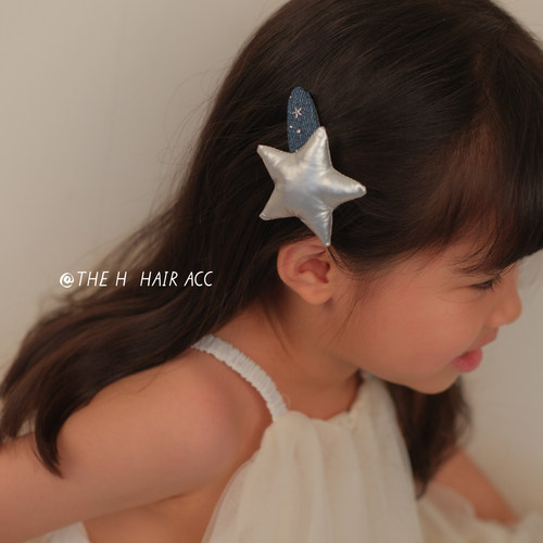 黄小妞女童牛仔五角星发夹