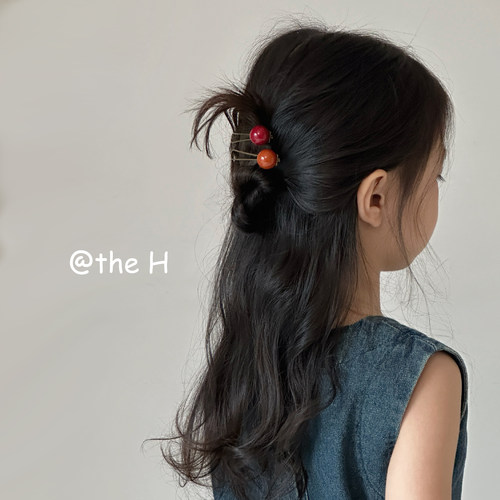 女童韩版彩色圆球发夹