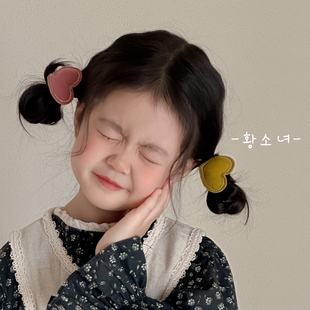 The H儿童头绳女童甜美爱心发绳手工可爱碎发双马尾头饰弹力发绳