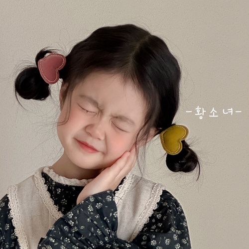黄小妞女童手工爱心双马尾发绳