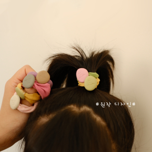 The 儿童高弹力丸子头发圈儿童小清新撞色女童皮筋头绳 H韩版