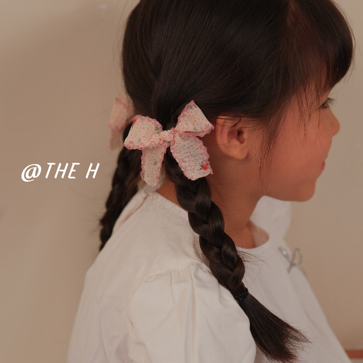 THE H 可爱碎花布艺蝴蝶结女童发圈不易断高弹力头绳儿童皮筋