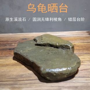 鱼缸造景天然原生溪流石头乌龟晒台水陆缸鱼缸石造景乌龟爬台晒背