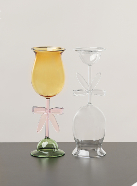 个性酒杯蝴蝶结高脚杯鸡尾酒杯香槟杯酒馆商用玻璃杯红酒杯甜酒杯