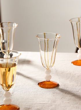 【南洋复古】热红酒高脚杯女生高颜值白葡萄酒杯香槟杯微醺鸡尾酒
