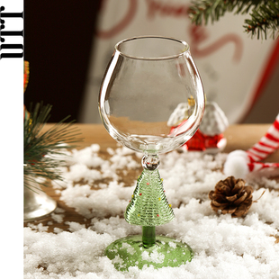 圣诞节酒杯耐高温热红酒高脚杯杯子香槟杯甜酒杯好看的玻璃杯子