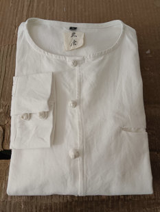 无领小扣手工盘扣不换 衬衫 不计成本清仓一批纯棉粗布唐装 男长袖
