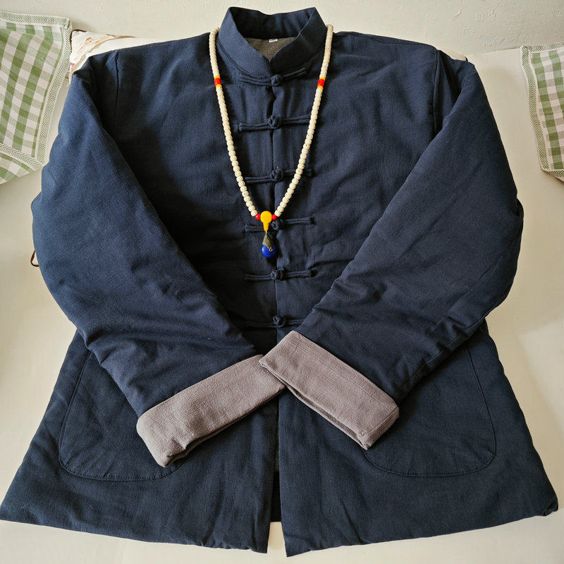 唐装男中国风棉衣加厚中式棉服冬季棉麻汉服挽袖盘扣棉袄复古外套,男装,唐装,淘宝优惠券,粉丝福利购,淘宝优惠卷