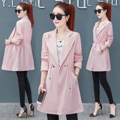 2018中长秋季新款风衣薄款修身收腰显瘦韩版