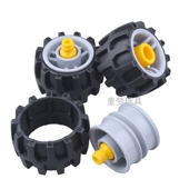 兼容大颗粒积木配件9656 45002百变工程机械齿轮46MM车轮履带轮毂