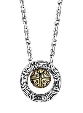 国风纯银莫比乌斯环转运珠项链男士吊坠潮牌百搭配饰小众原创设计