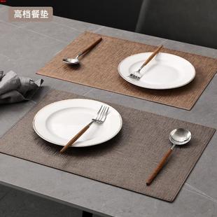 日本日式MUJIΕ轻奢餐垫防水皮革餐具垫摆盘歺餐垫隔热垫新中式高