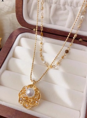 简约双层叠戴金属项链