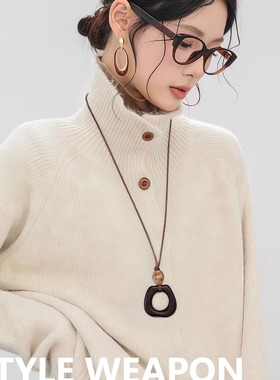 秋冬毛衣链加长吊坠挂绳