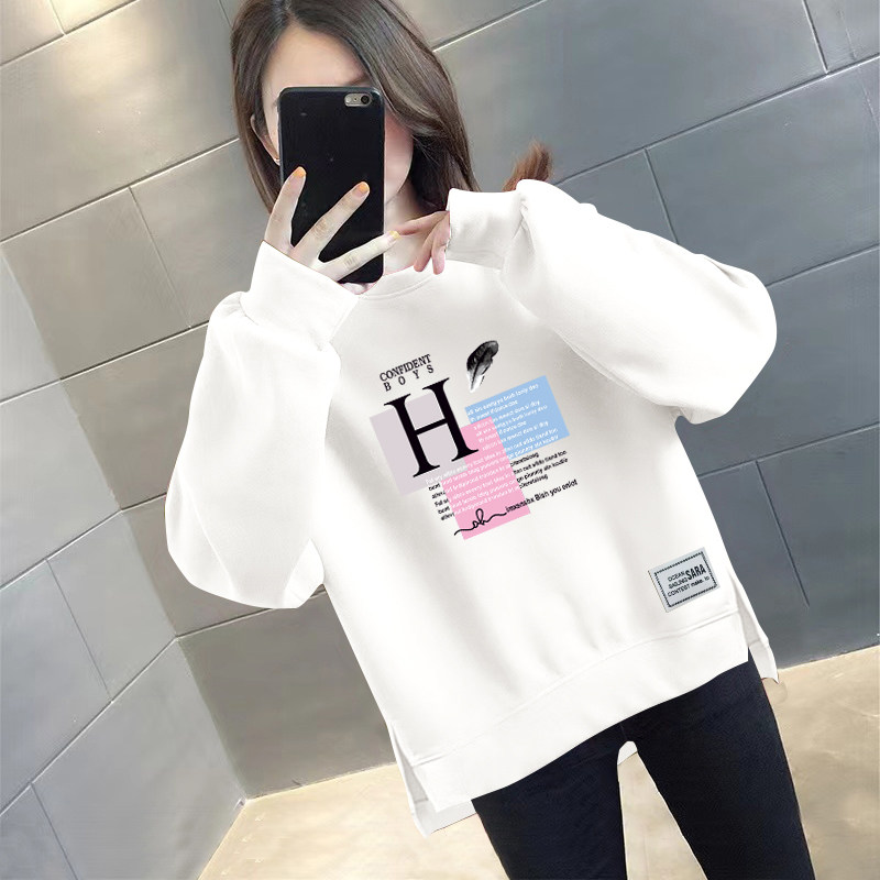 【秋季新品】纯棉秋冬卫衣女同款休闲百搭圆领宽松卫衣印花ins