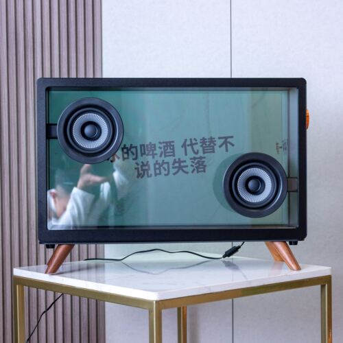 【叁木】适用于MORRORT ARTCCJBL歌词悬浮款桌面实木字幕音响支架