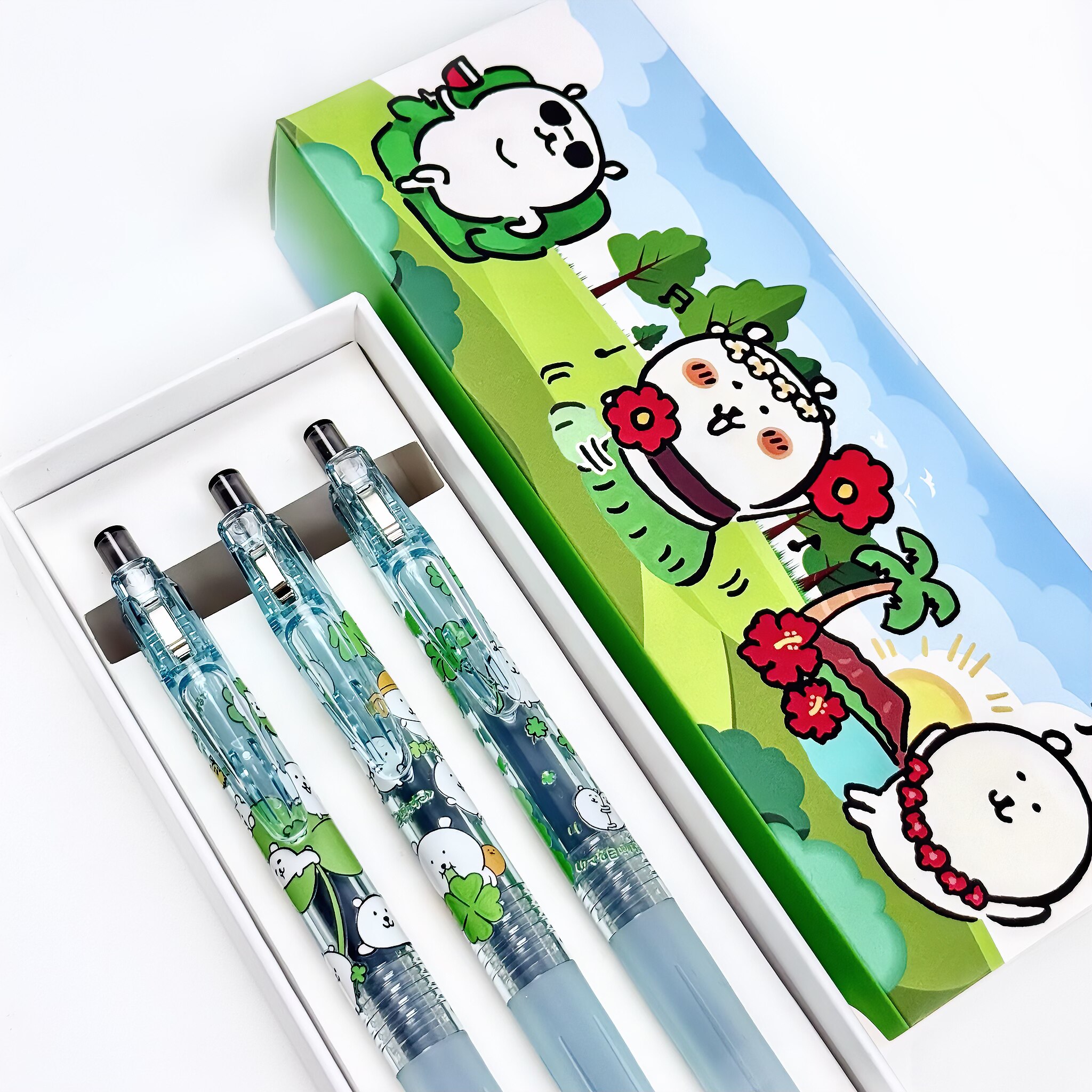 新款日本ZEBRA斑马四叶草自嘲熊限定系列DIY贴纸款按动中性笔黑笔