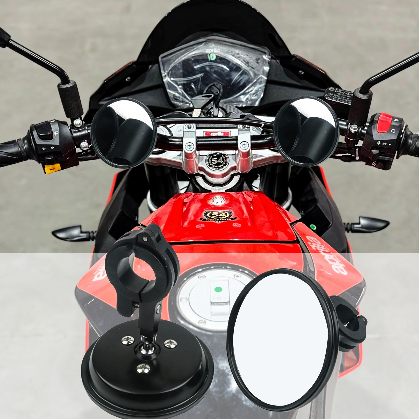 适用于宗申阿普利亚GPR250s改装广角凸面镜反光镜铝合金后视镜