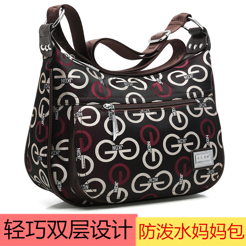 中老年牛津布斜挎包大容量妈妈包休闲多隔层女包百搭婆婆女单肩包