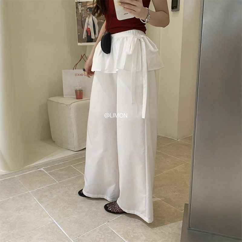 清仓不退换柠檬绿茶韩版夏季遮胯显腰细休闲裤女(配可拆卸屁帘)