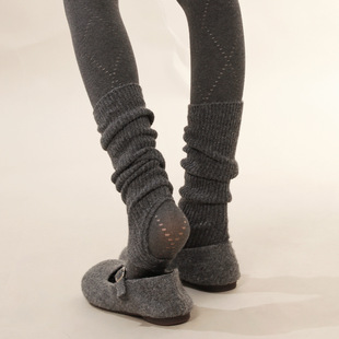 踩脚加厚芭蕾风袜套针织堆堆腿套叠穿保暖miu系不下滑配打底裤女