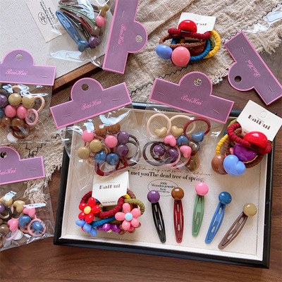 韩系儿童秋冬深色系发夹发饰