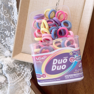 韩版儿童发饰基础打底皮筋拇指发圈幼童头绳彩色盒装发绳头饰品