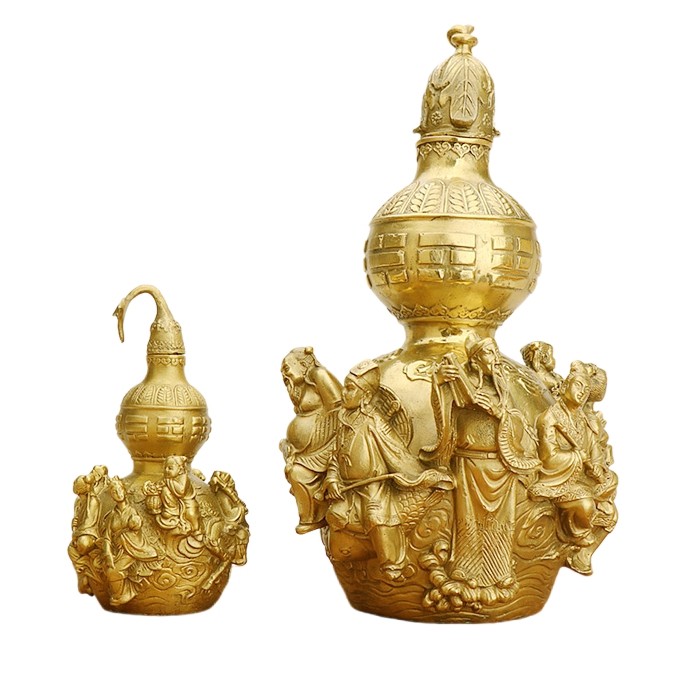 复古铜制八仙葫芦摆件镇宅招财吉祥纳福客厅装饰品传统工艺品桌面