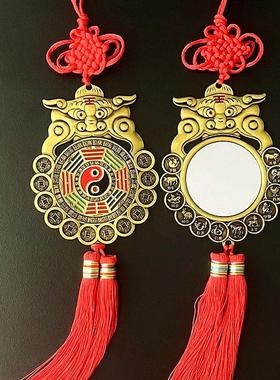 兽头山鬼八卦图挂件门对门卫生间