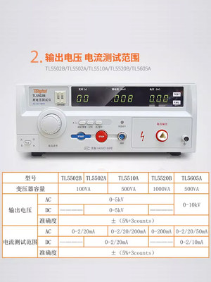 定制同惠TL5510A TL5605A TL5502B交流耐压测试仪 漏电流电压时间