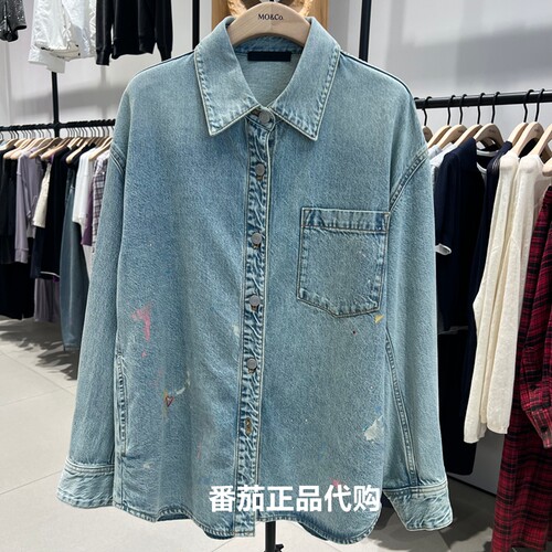 MOCO正品牛仔外套2026春新品彩绘涂鸦印花烫钻洗旧棉质MBF1JKT018