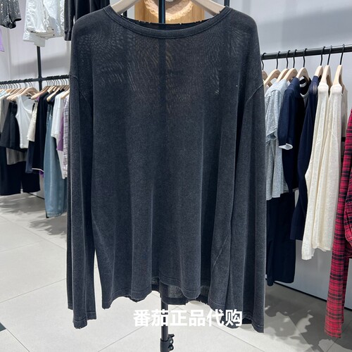 MOCO针织衫轻薄醋酸棉洗旧漏针破洞宽松上衣摩安珂MBE3SWT009