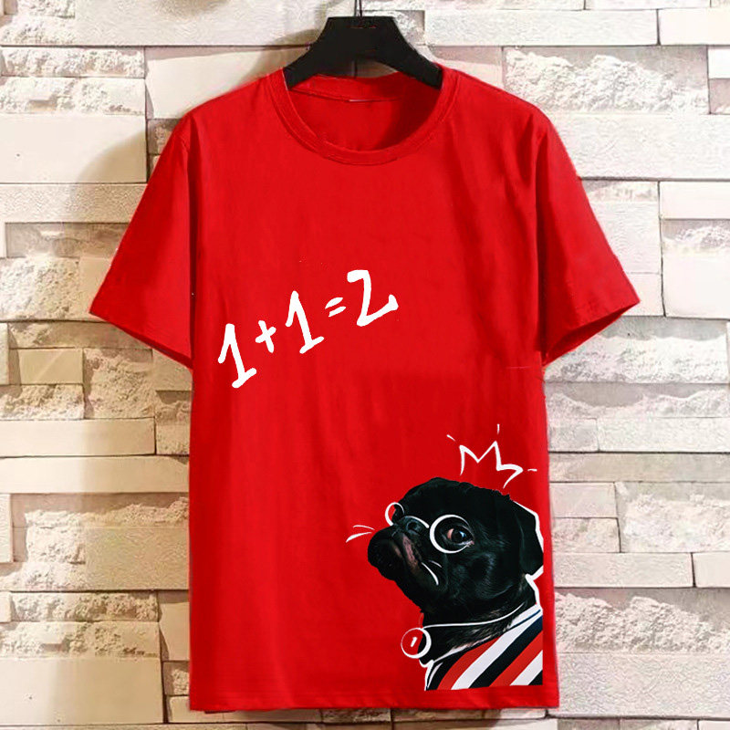 300斤肥佬体恤潮流胖子红色短袖T恤男加肥加大码半袖打底衫夏天薄