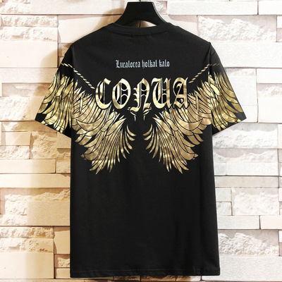 400斤大码男装潮胖子宽松短袖T恤